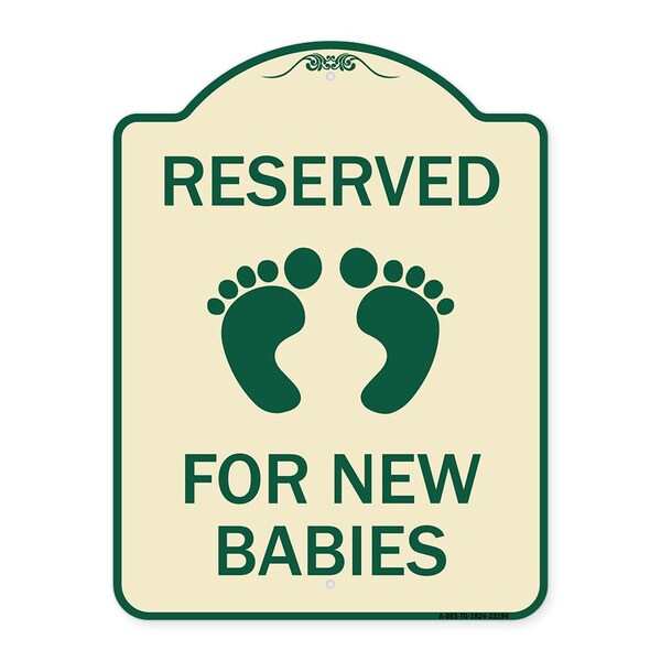 Reserved for New Babies withHeavy-Gauge Aluminum Architectural Sign, 24" x 18", TG-1824-23194